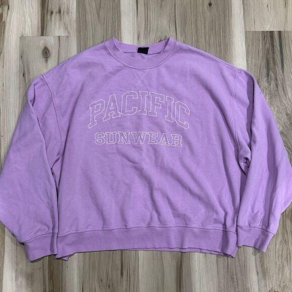 Pacsun Pacific Sunwear Purple Crewneck Sweatshirt Women’s Large - Picture 1 of 3
